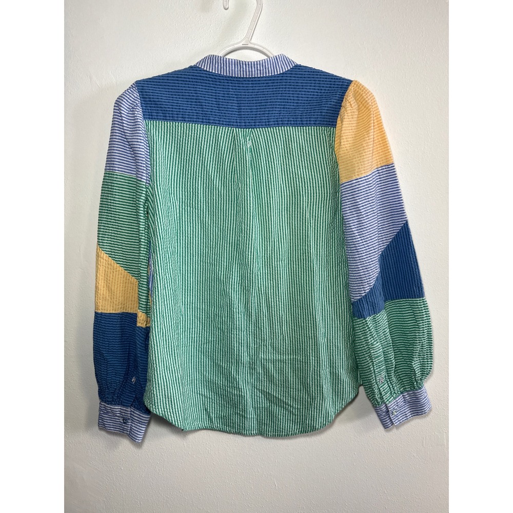 Sundance Patchwork Colorblock Striped Seersucker … - image 5